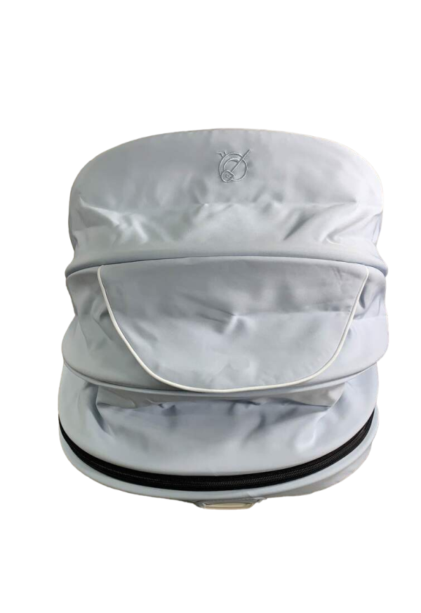 Mockingbird 2nd Seat Kit With Extendable Canopy, Sky, Windowpane, Silver with Penny Leather Discount - Image 5