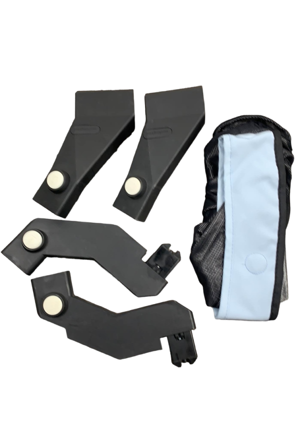 Mockingbird 2nd Seat Kit With Extendable Canopy, Sky, Windowpane, Silver with Penny Leather Discount - Image 4