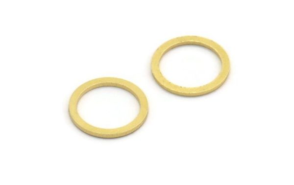 15mm Circle Connectors - 24 Raw Brass Circle Connectors (15x1.5x1mm) A6092 For Sale - Image 2