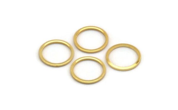 14mm Circle Connectors - 8 Gold Plated Brass Circle Connectors (14x1x1mm) Bs 1099 on Sale