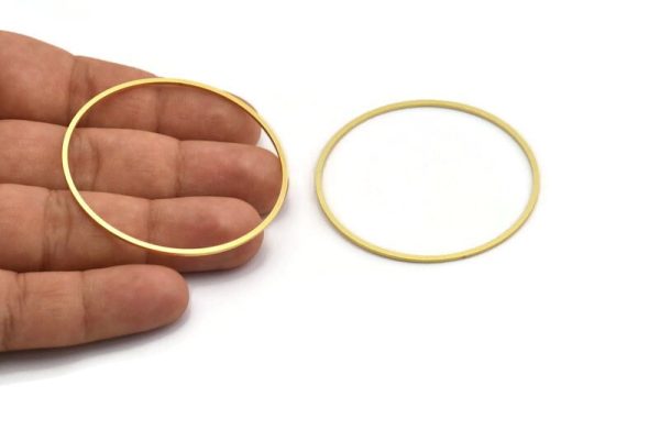 52mm Circle Connectors - 10 Raw Brass Circle Connectors (52x1.3x1mm) A6095 Fashion - Image 3