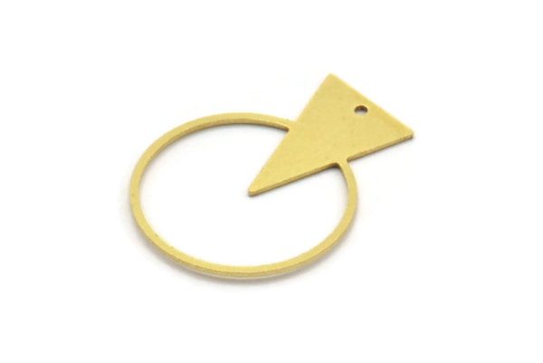 Brass Round Charm, 10 Raw Brass Triangle Charms With 1 Hole, Findings (34x27x0.80mm) A5657 Hot on Sale