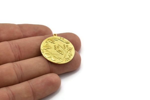 Brass Round Charm, Raw Brass Butterfly Charm With 1 Loop, Leaf Charms, Findings (30x27x1.5mm) N2243 Online Sale - Image 4