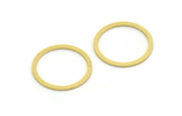 18mm Circle Connectors - 24 Raw Brass Circle Connectors (18x1.3x0.80mm) A6027 Online - Image 2