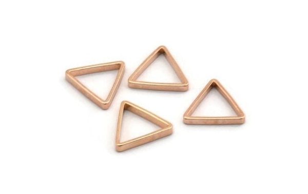 Rose Gold Triangle Charm, 15 Rose Gold Plated Brass Open Triangle Rings, Charms (14x0.8x2mm) Bs 1200 Online Hot Sale