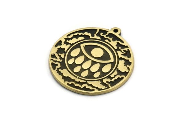 Brass Round Charm, Raw Brass Round Charm With 1 Loop, Eye Findings, White Brass Teardrop Findings (30x27.5x1.5mm) N2202 Online