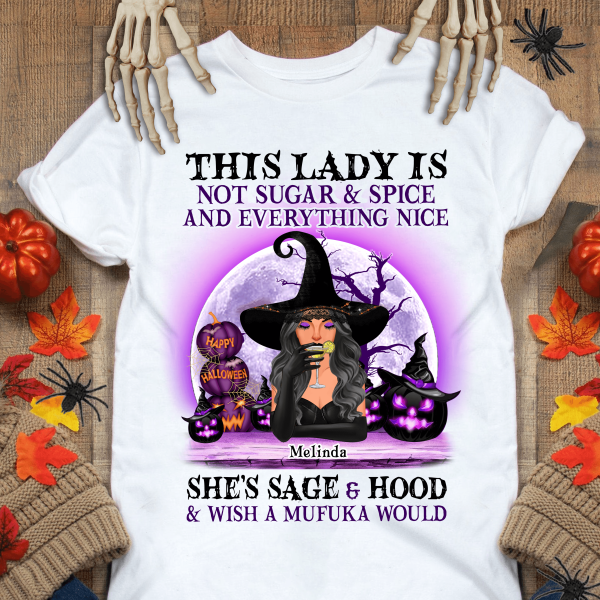 This Lady Is Sage & Hood & Wish A Mufuka Would Mother Personalized Shirt, Halloween Personalized Gift for Mom, Mama, Parents, Mother, Grandmother - TS316PS02 Cheap - Image 2