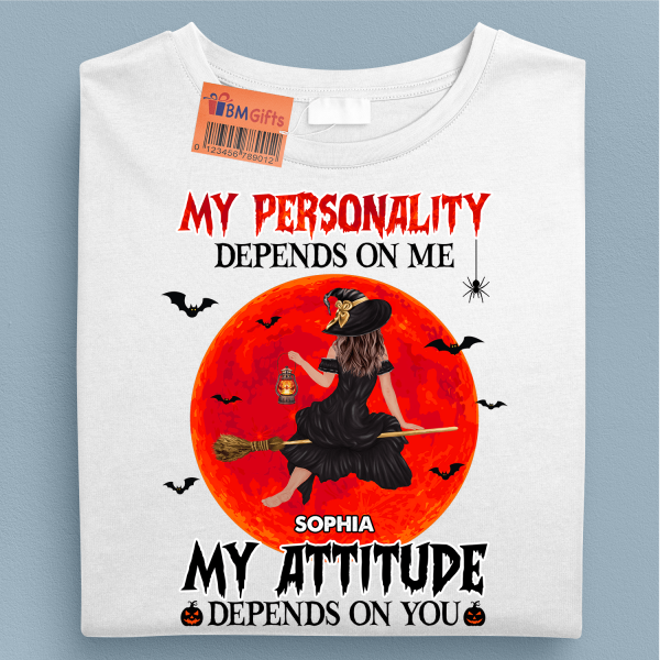 My Personality Depends On Me My Attitude Depends On You Halloween Personalized Shirt - TS313PS02 Online Sale - Image 4