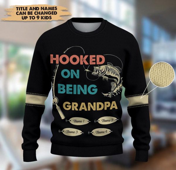 Fishing Personalized Knitted Sweater, Personalized Gift for Fishing Lovers - KN002PS04 Sale
